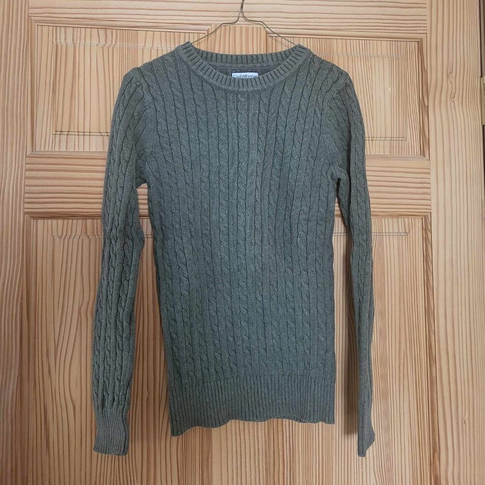Croft & Barrow women's green cable knit sweater, size small